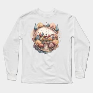 Beautiful Town Square - Watercolor art - Gilmore Long Sleeve T-Shirt